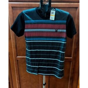 NWT Vintage Y2K Zoo‎ York T-Shirt Mens Small Black Striped Skateboarding Skate